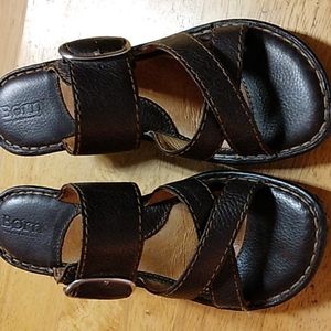 Born Brown Leather Wedge